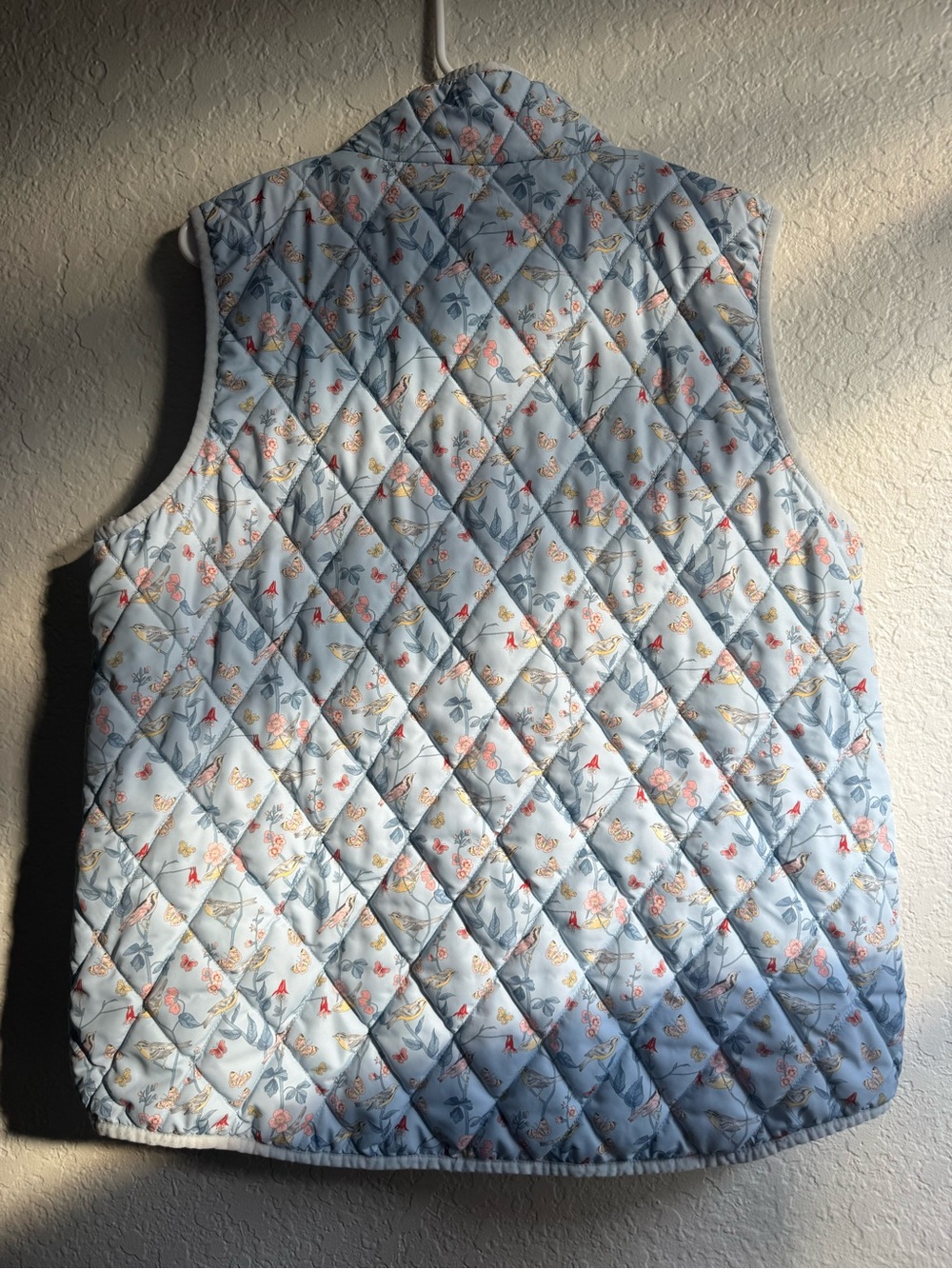 Light Blue Quilted Floral Vest - Picture 6 of 8